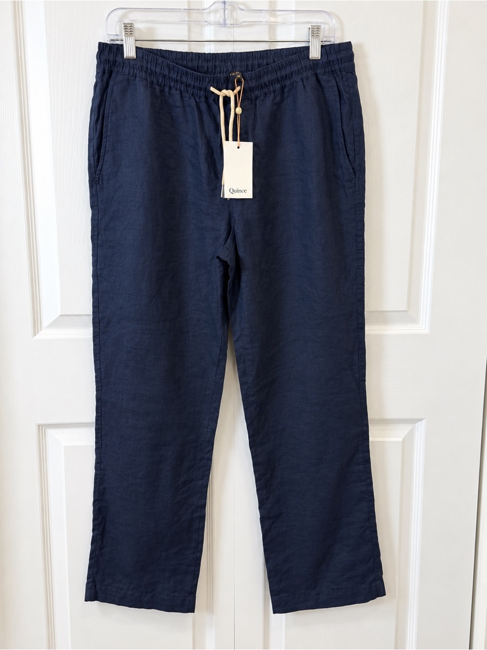 Quince Men's 100% European Linen Drawstring Beach Pants 30”/Deep Navy/M